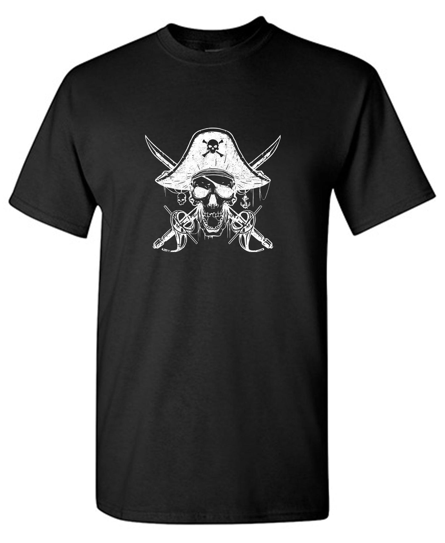 Skull Bones Pirate with Hat Mens Tee - Roadkill T-Shirts