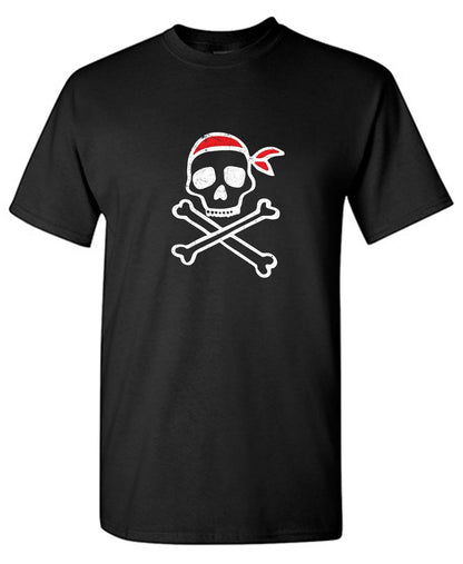 Pirate Drawn Skull Mens T Shirt - Roadkill T-Shirts