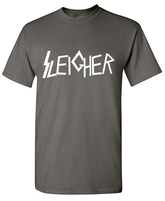 Funny T-Shirts design "SLEIGHER Mens T Shirt"