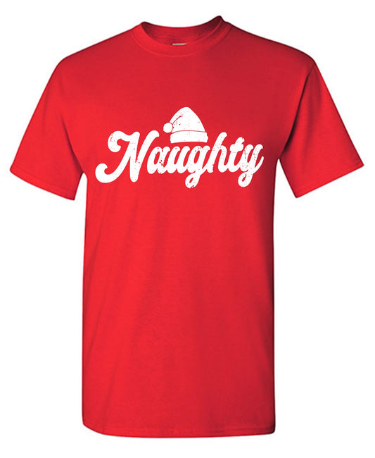 Funny T-Shirts design "Naught, Mens Christmas T Shirt"