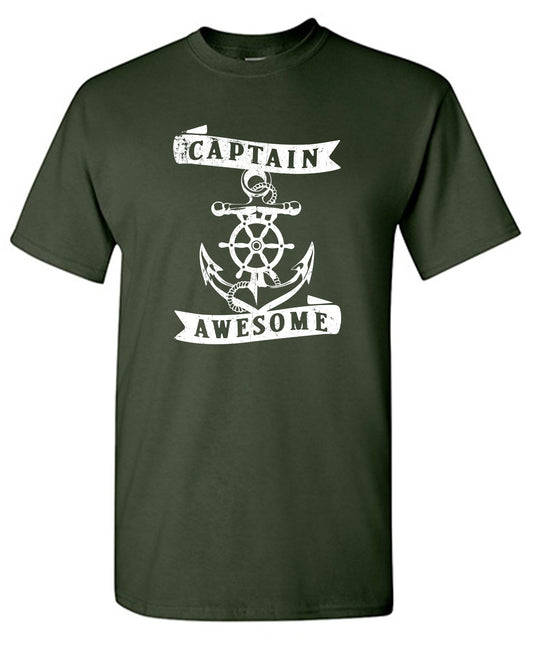 Funny T-Shirts design "Captain Awesome T Shirt for Mens"