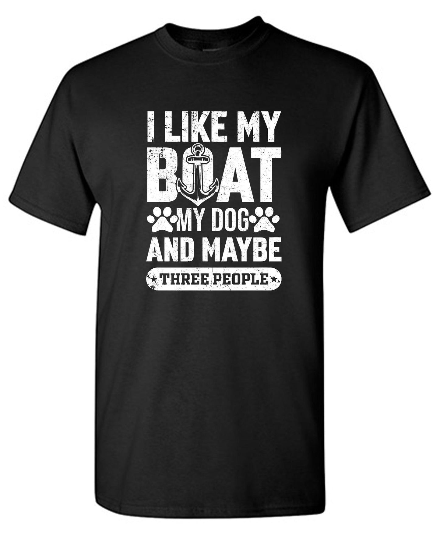 I Like my Boat, My Dog and Maybe Three People, Mens T Shirt - Roadkill T-Shirts