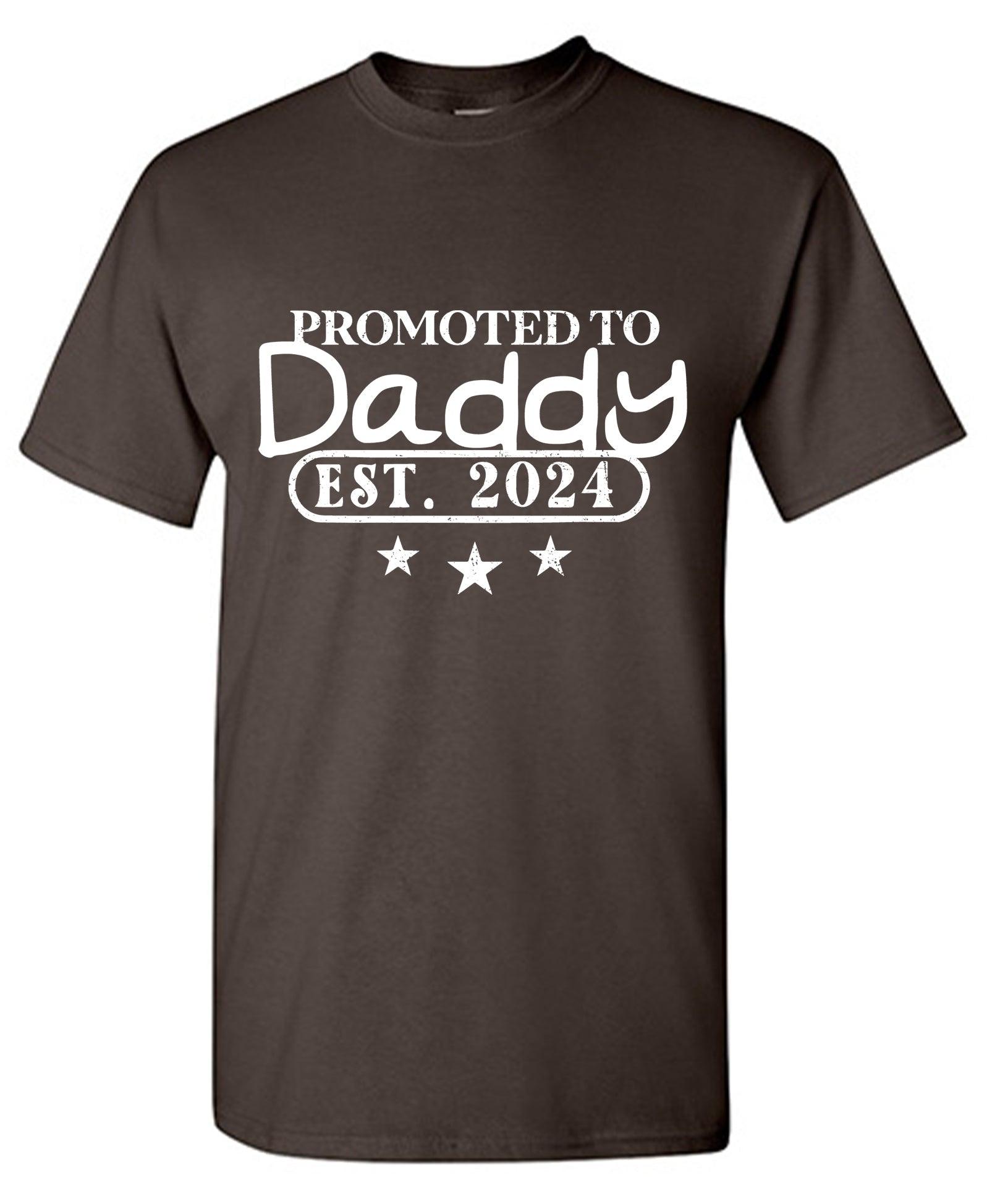 Promoted to Daddy 2024 Est. Mens Dad T Shirts - Roadkill T-Shirts