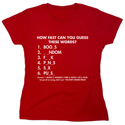 Funny T-Shirts design "How Fast Can You Guess These Words?"