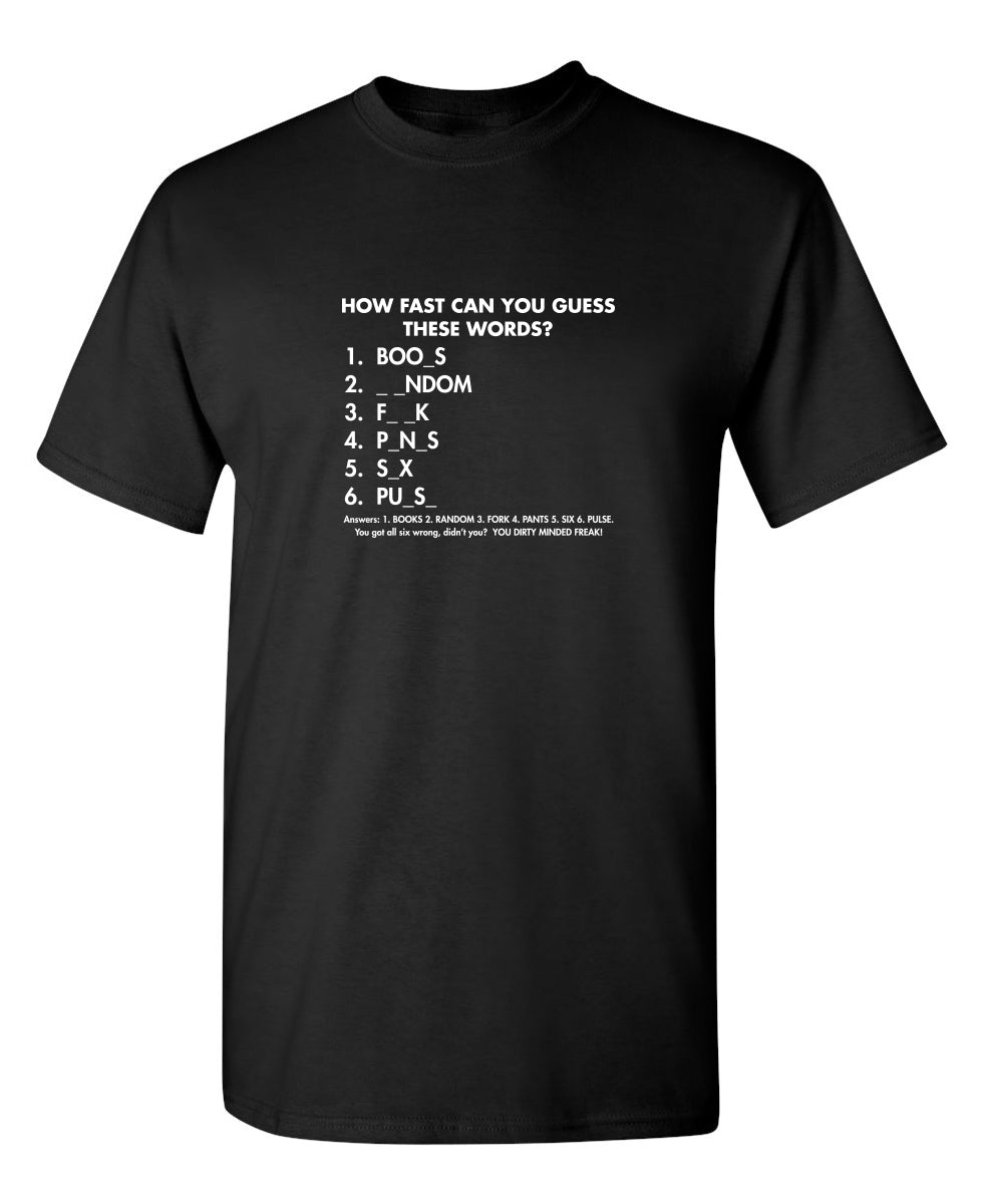 Regular How Fast Can You Guess - Cool Funny Shirts