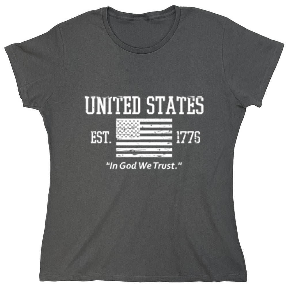 Funny T-Shirts design "United States EST 1776 In God We Trust"