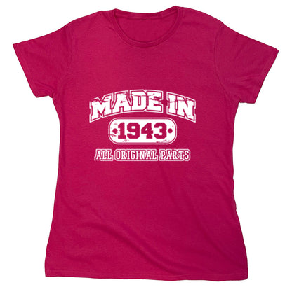 Funny T-Shirts design "Made In 1943 All Original Parts"